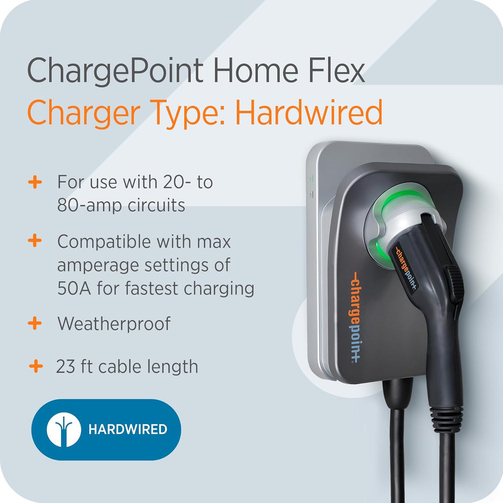 Cargador EV Homelflex nivel 2 J1772, cableado para vehículos eléctricos, carga rápida e inteligente de baterías en casa 