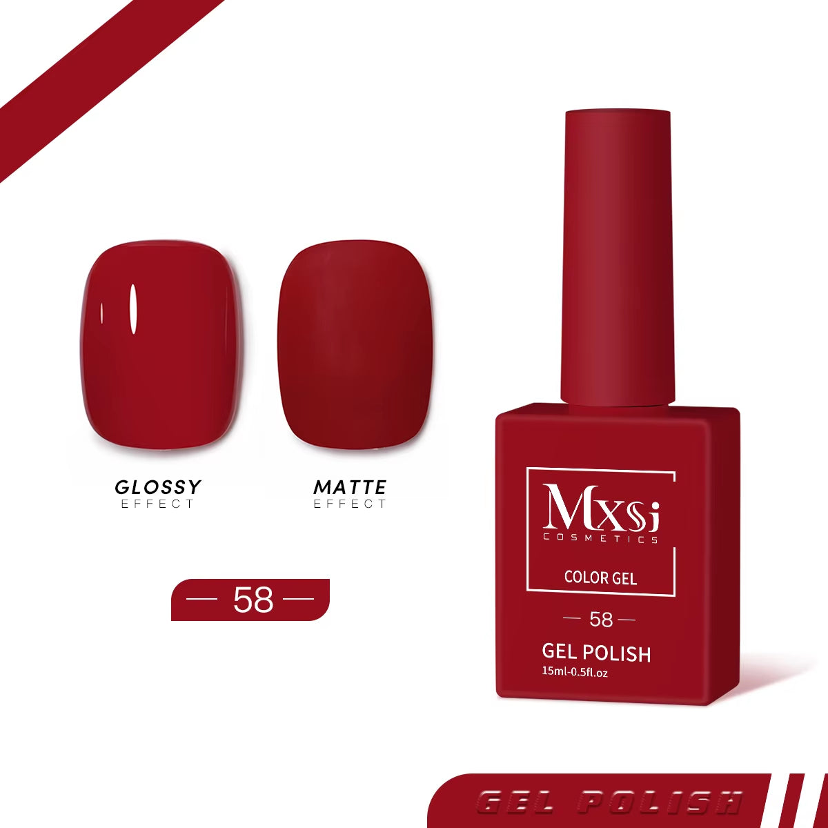 Esmalte de uñas en gel Mxsi de 15 ml, color marrón neón, azul real, rojo, verde, pastel, nude, para decoración de uñas, laca de gel, capa superior, gel UV, 