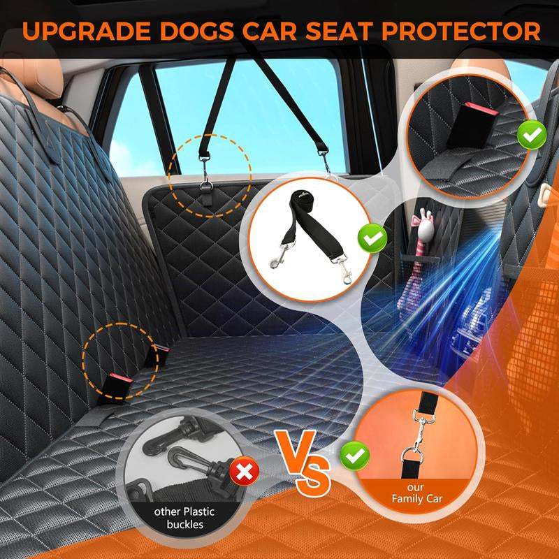 Nw8Lbs Back Seat Extender for Dogs Hard Bottom Dog Car Seat Extender Waterproof Foldable Backseat Cover & Travel Bed for Car Solid Pattern Machine Washable