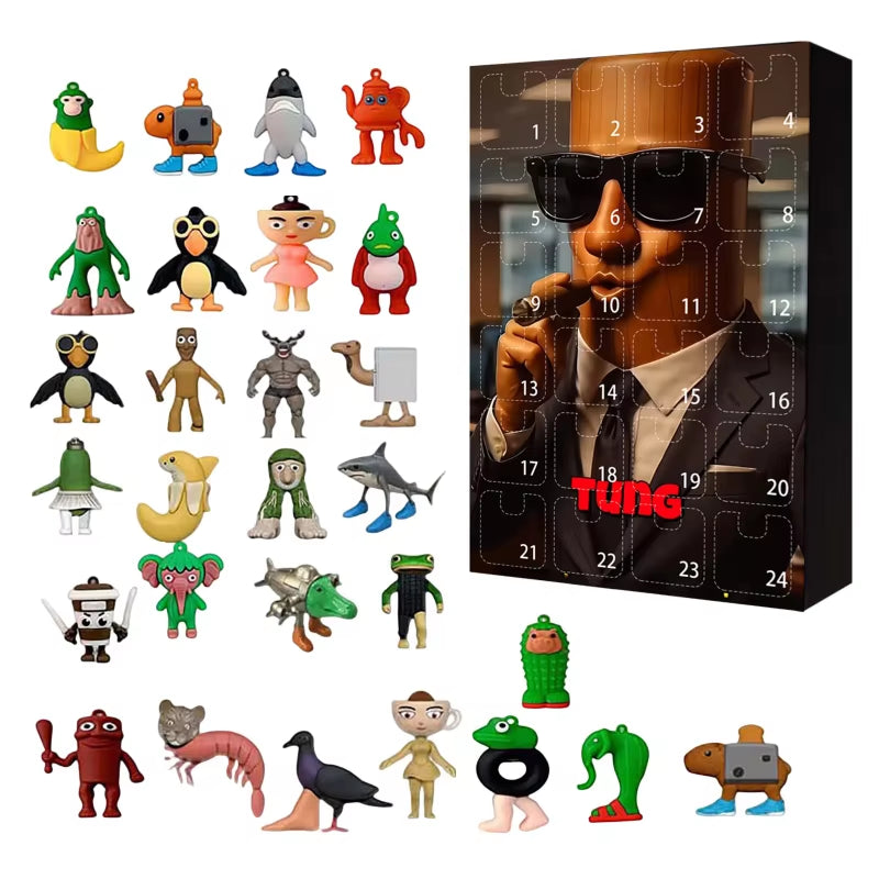 2025 Advent Calendario Blind Box Italian Brainrot Christmas Decoration Tung Tung Sahur Tralalero Navidad Kids Countdown Calendar