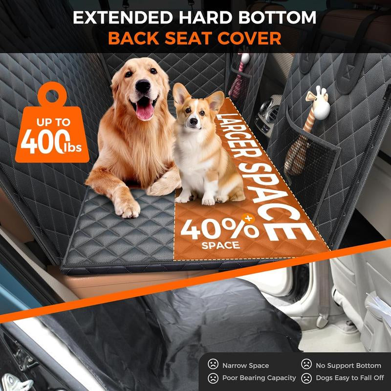 Nw8Lbs Back Seat Extender for Dogs Hard Bottom Dog Car Seat Extender Waterproof Foldable Backseat Cover & Travel Bed for Car Solid Pattern Machine Washable