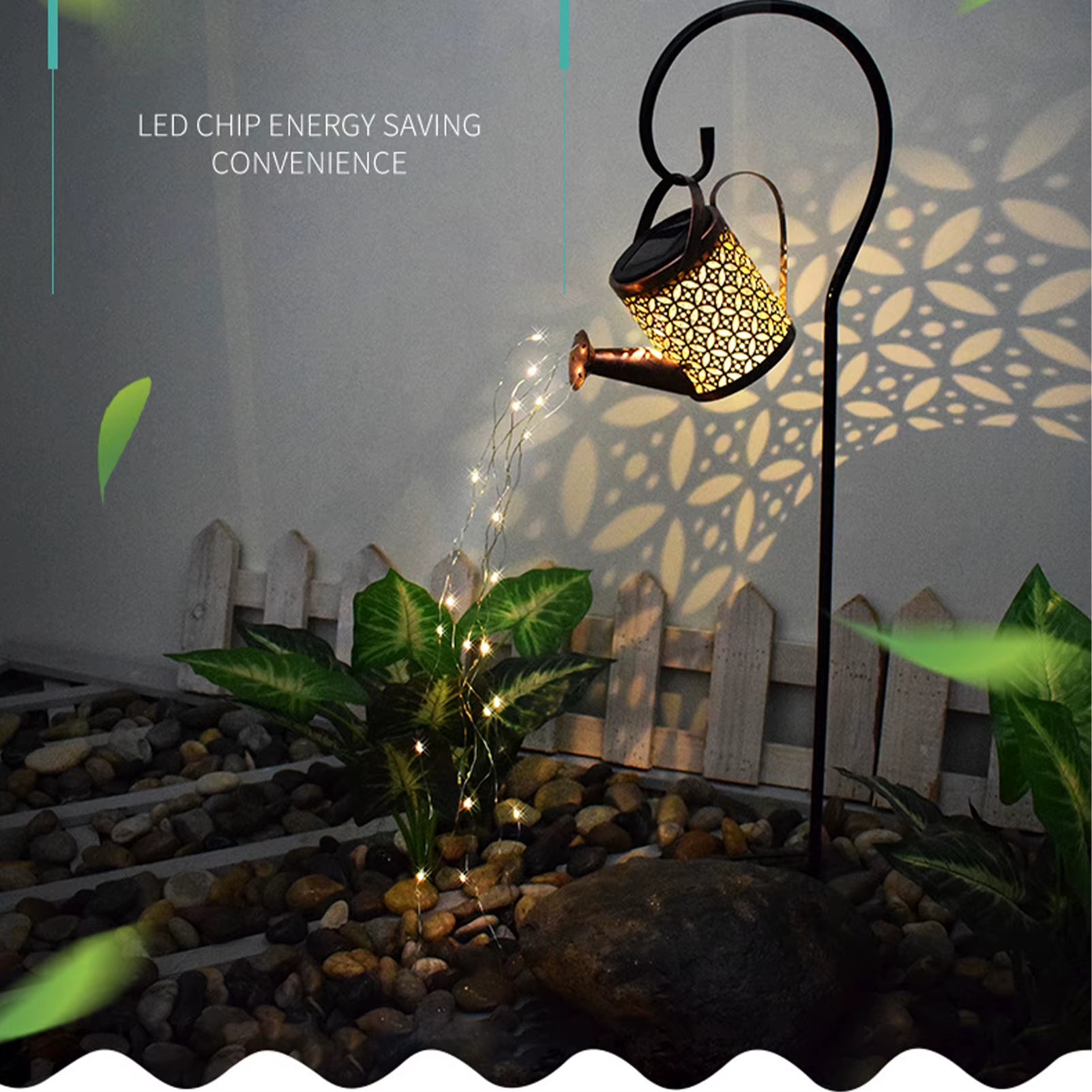Solar LED Garden Lawn Lamp Creative Watering Can Sprinkles Star Type Shower Art Light Decoration Outdoor Gardening Lawn Lamps