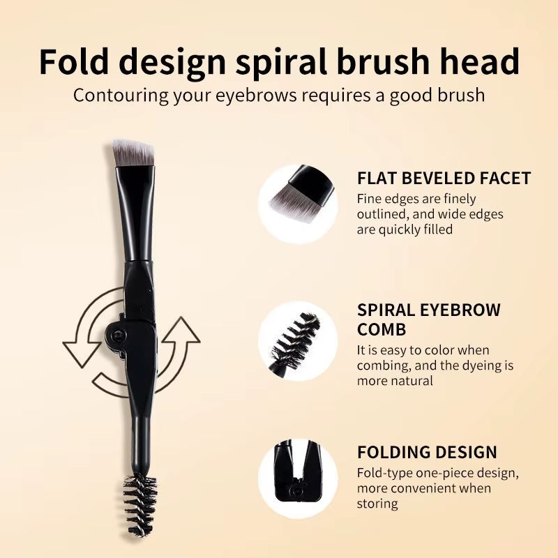 Polvo para cejas bicolor con cojín de aire, color resistente al agua y al sudor, crema para cejas de larga duración