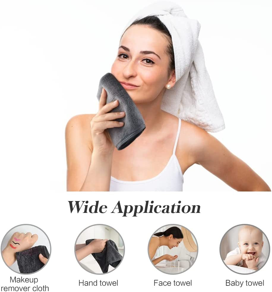 Toallitas Desmaquillantes De Microfibra 30X30Cm Toallitas Desmaquillantes De Microfibra Lavables Y Reutilizables Gris (6 Piezas)