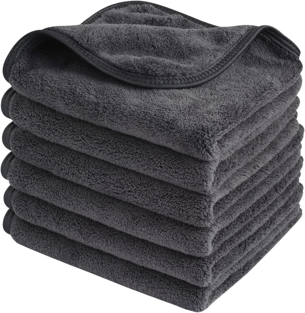 Toallitas Desmaquillantes De Microfibra 30X30Cm Toallitas Desmaquillantes De Microfibra Lavables Y Reutilizables Gris (6 Piezas)