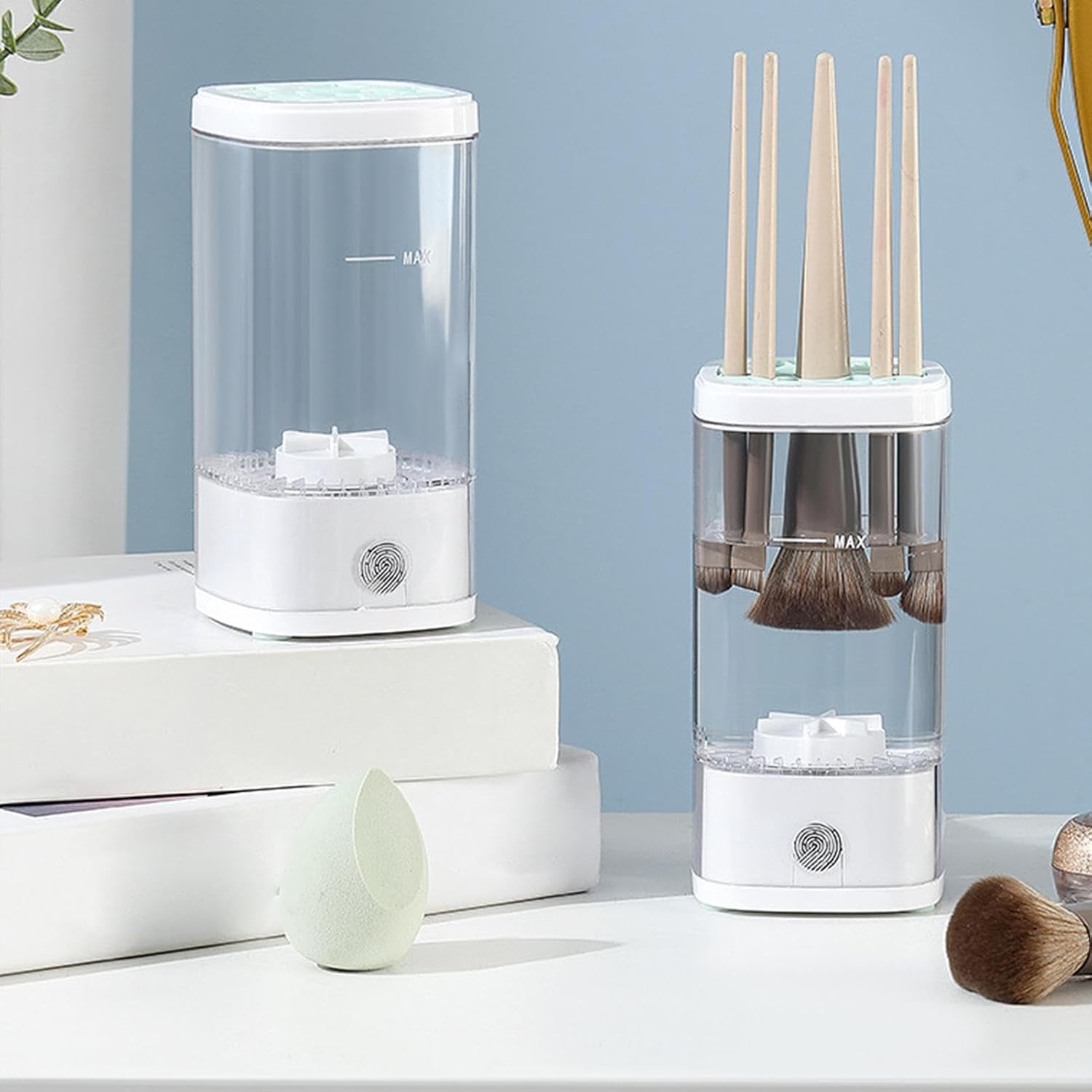 Limpiador de brochas de maquillaje 