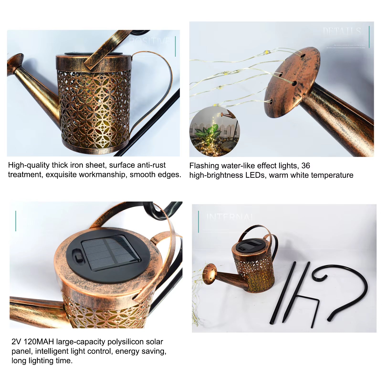 Solar LED Garden Lawn Lamp Creative Watering Can Sprinkles Star Type Shower Art Light Decoration Outdoor Gardening Lawn Lamps