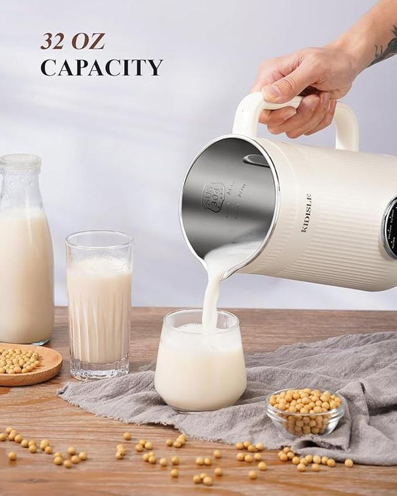  Cafetera y máquina de leche de nueces automática multifuncional KIDISLE 8 en 1 de 946 ml (32 oz), autolimpieza, inicio diferido, manten