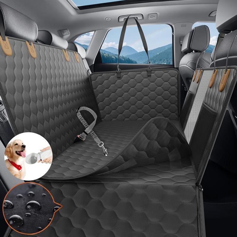 Nw8Lbs Back Seat Extender for Dogs Hard Bottom Dog Car Seat Extender Waterproof Foldable Backseat Cover & Travel Bed for Car Solid Pattern Machine Washable