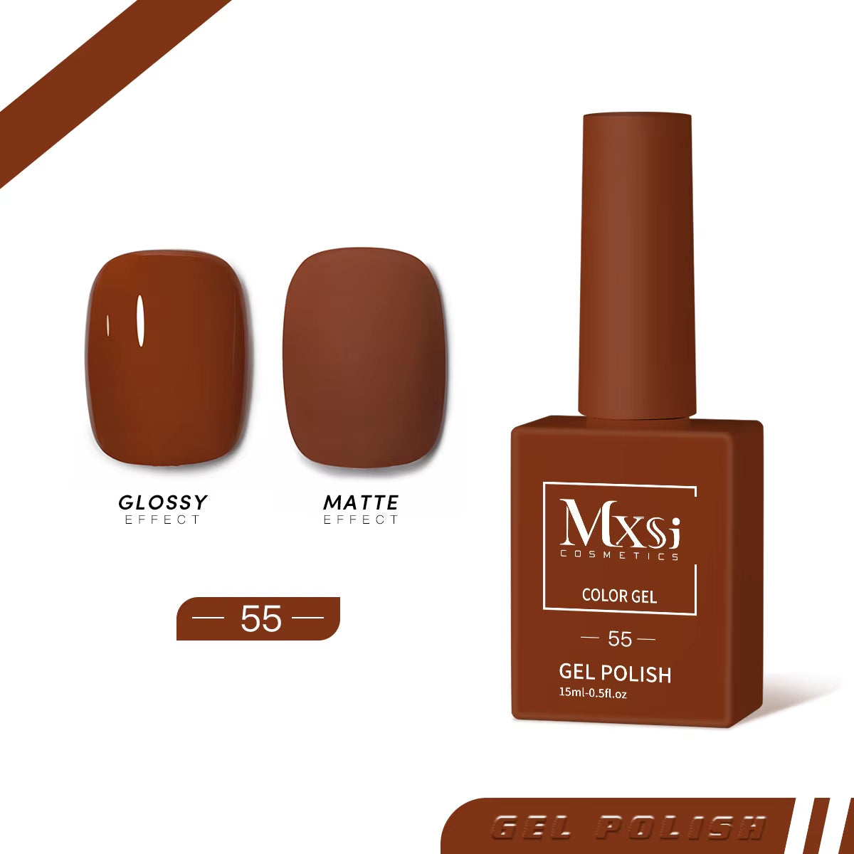 Esmalte de uñas en gel Mxsi de 15 ml, color marrón neón, azul real, rojo, verde, pastel, nude, para decoración de uñas, laca de gel, capa superior, gel UV, 