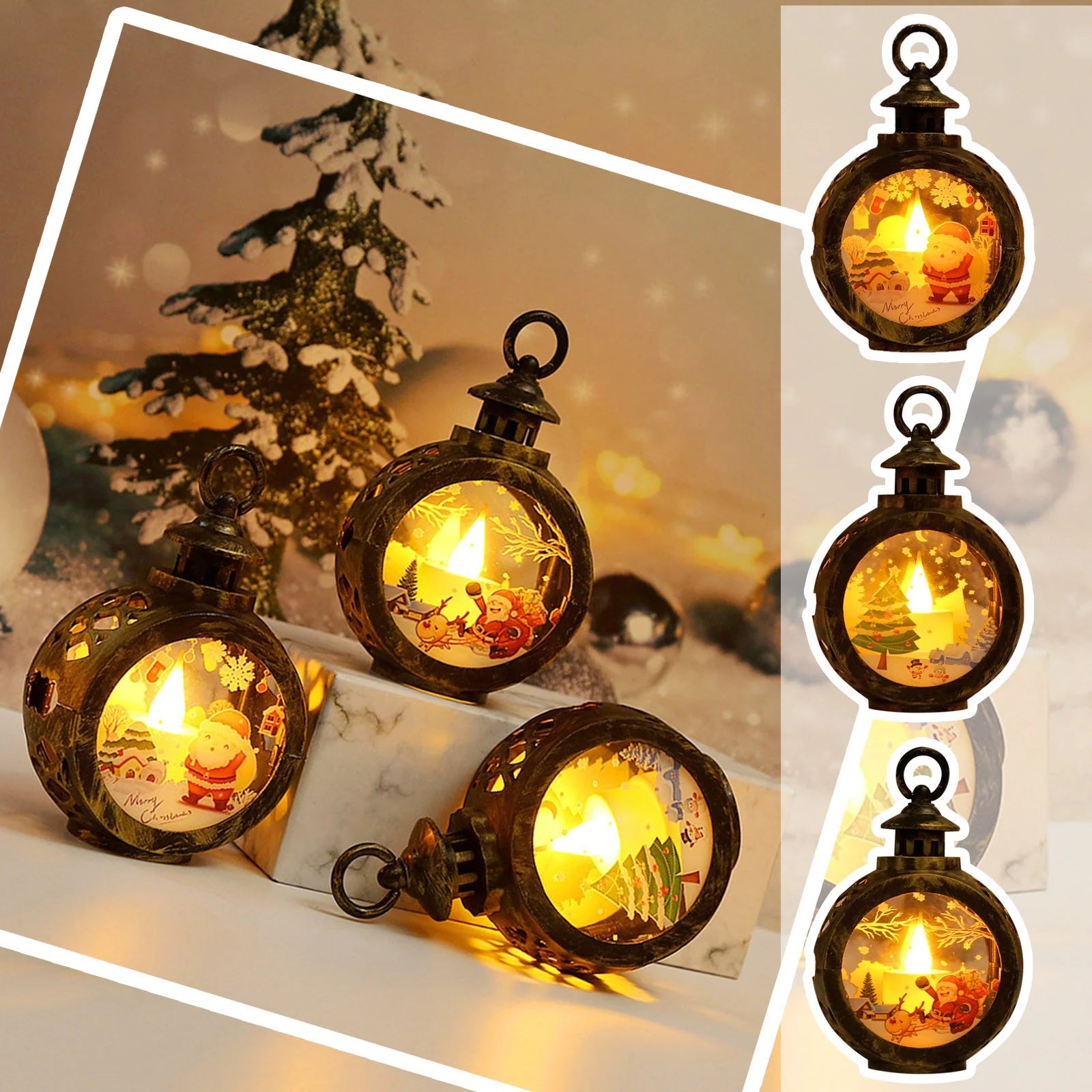 Clearance Navidad Decoracion Casa Ofertas Interior Fall Thanksgiving Decor/Christmas Decorations for Home Indoor Outdoor Christmas Decorations LED round Light Children Gift Window Display Pendant