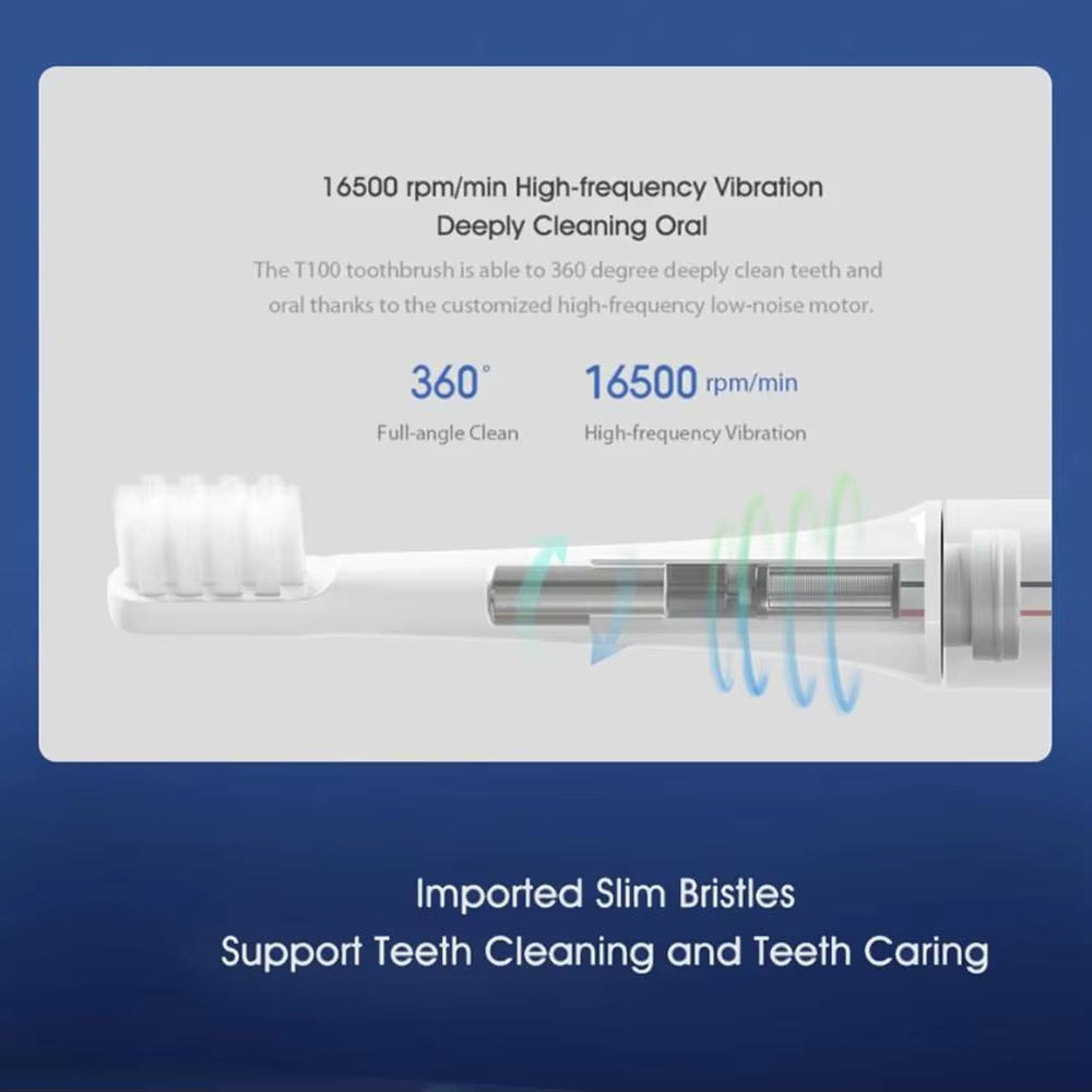 Cepillo de dientes eléctrico sónico original MIJIA T100, recargable por USB, resistente al agua, automático y ultrasónico.