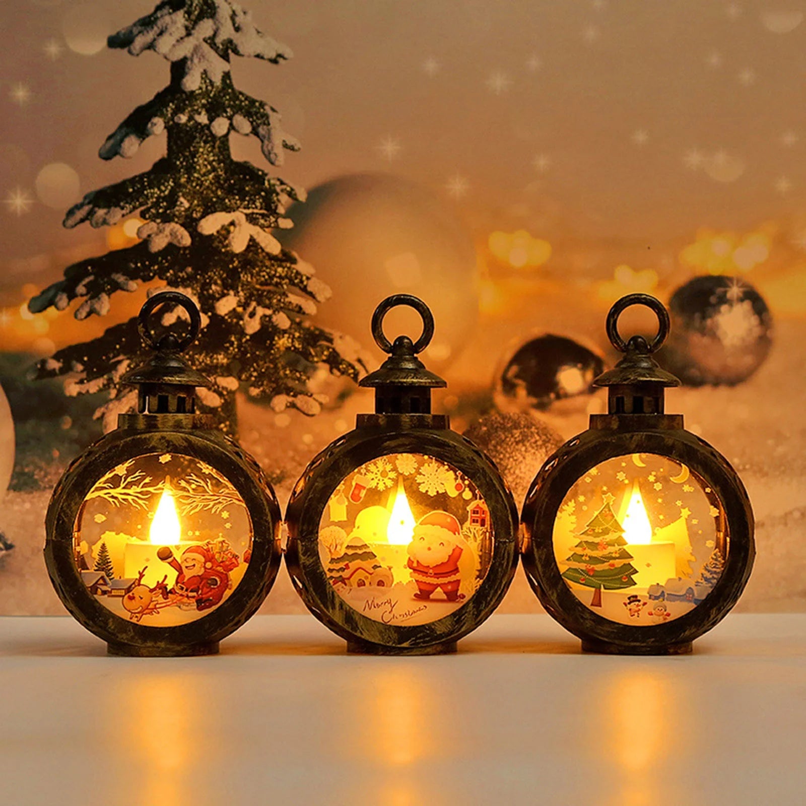 Clearance Navidad Decoracion Casa Ofertas Interior Fall Thanksgiving Decor/Christmas Decorations for Home Indoor Outdoor Christmas Decorations LED round Light Children Gift Window Display Pendant