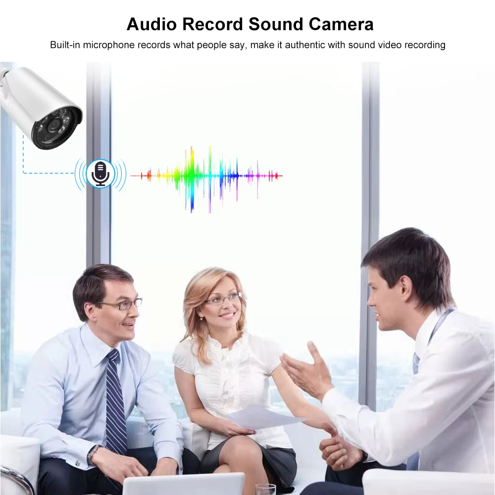 H.265+ 5MP/4MP/3MP/2MP POE IP Camera Street Audio Night Vision Metal IP67 CCTV Security Outdoor Video Surveillance Camera