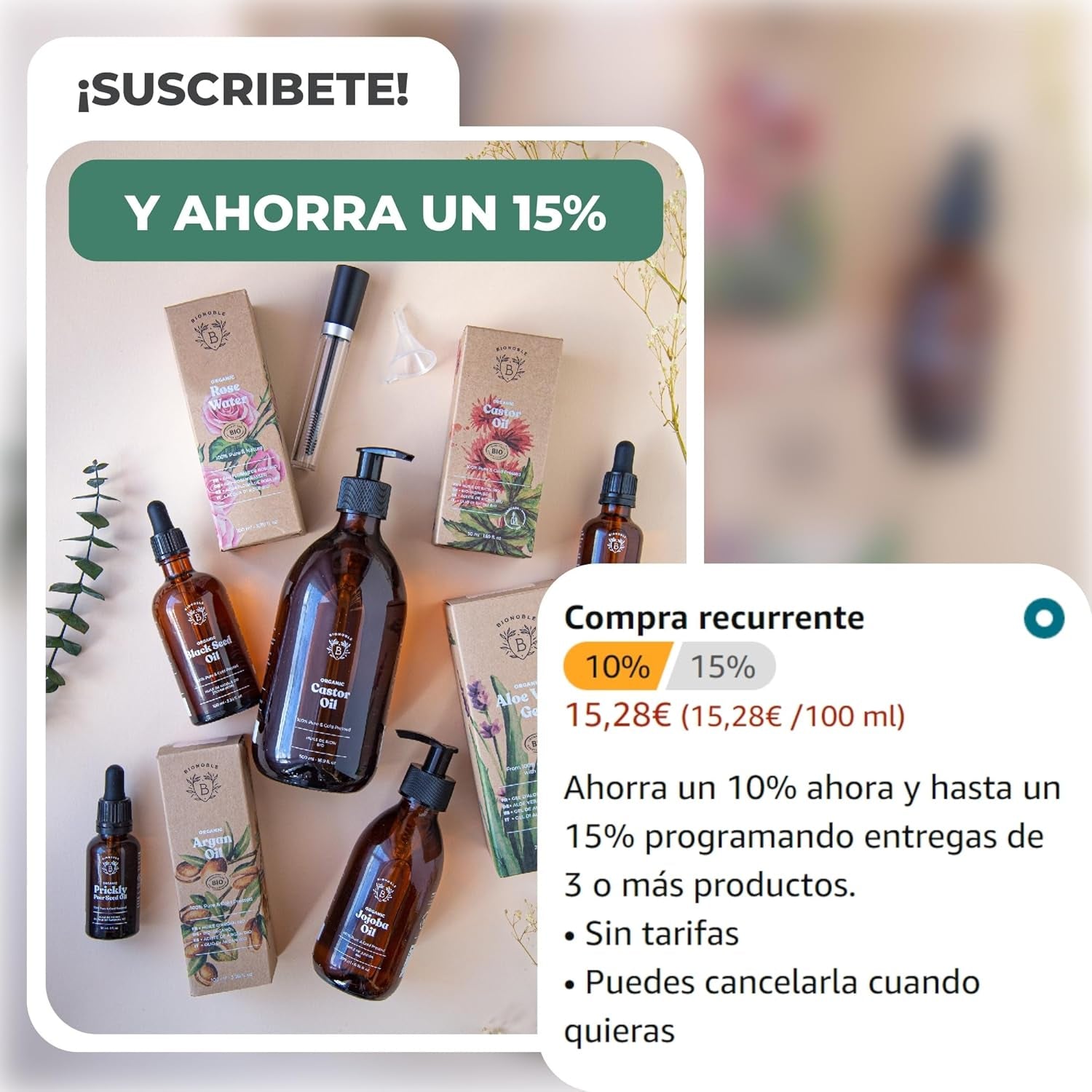 BIONOBLE Aceite De Jojoba 100 Puro Y Natural, Orgánico, Prensado En Frío - Equilibra El Sebo, anti Imperfecciones - Aceite Pelo, Piel, Uñas - Organic Jojoba Oil - Botella Vidrio, Bomba, Pipeta - 100Ml