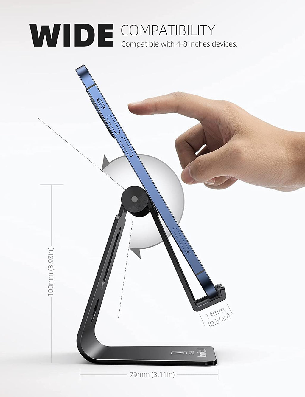 Soporte ajustable para celular, soporte de escritorio, base, compatible con iPhone 17, 16, 15, 14, Air, Pro, Pro Max, 13, 12, X, XS y teléfono