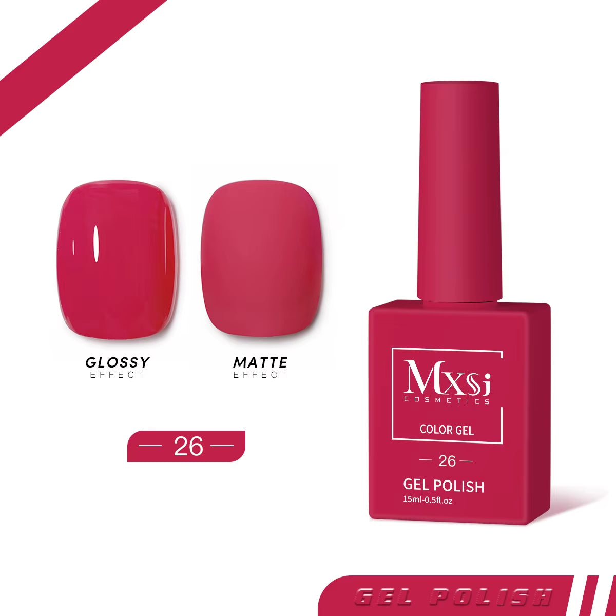 Esmalte de uñas en gel Mxsi de 15 ml, color marrón neón, azul real, rojo, verde, pastel, nude, para decoración de uñas, laca de gel, capa superior, gel UV, 
