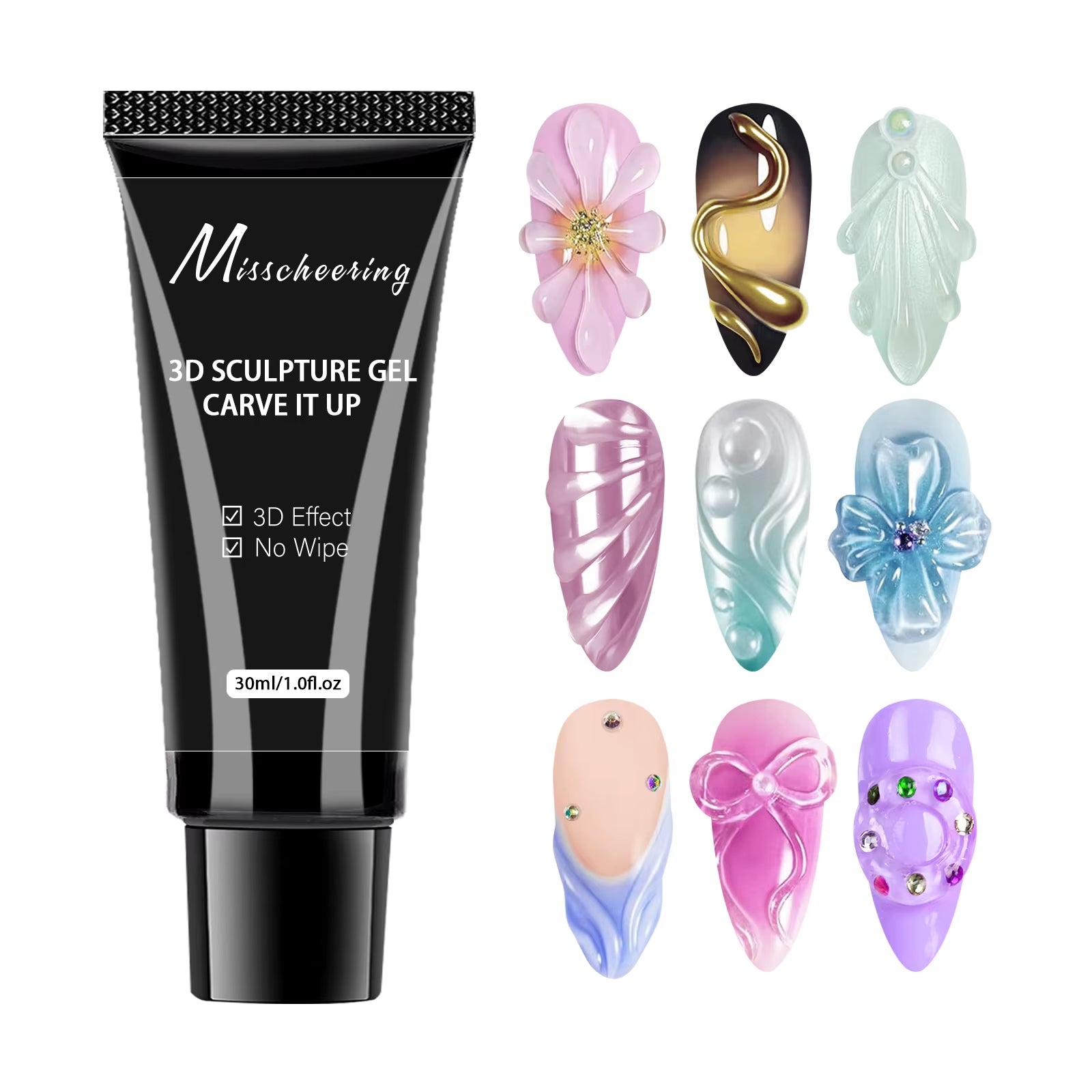 Pegamento para uñas con diamantes de imitación de 30 g, superfuerte, para decoración de uñas en 3D, con gemas y diamantes