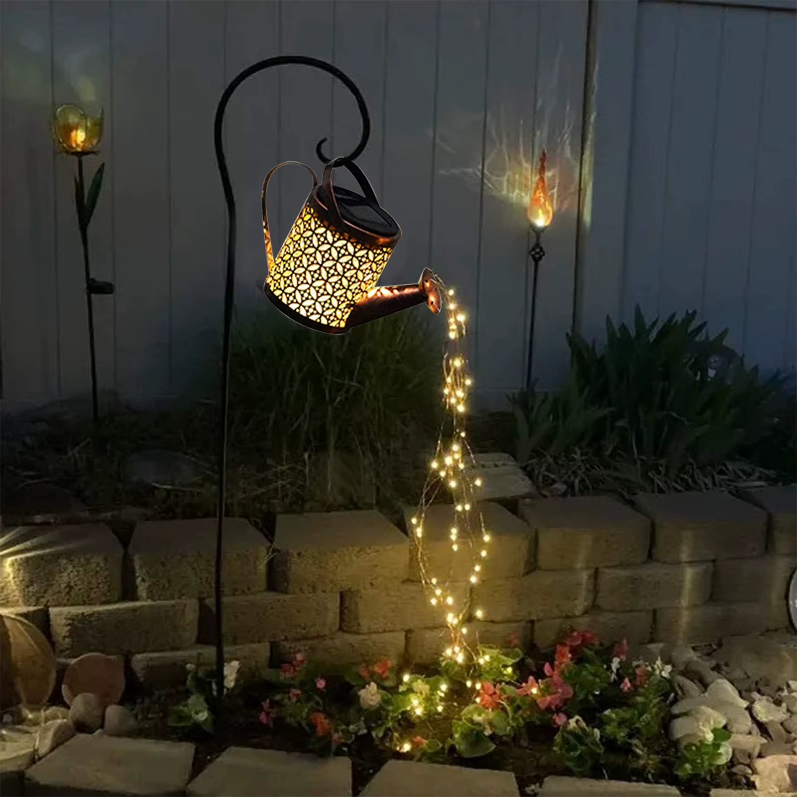 Solar LED Garden Lawn Lamp Creative Watering Can Sprinkles Star Type Shower Art Light Decoration Outdoor Gardening Lawn Lamps