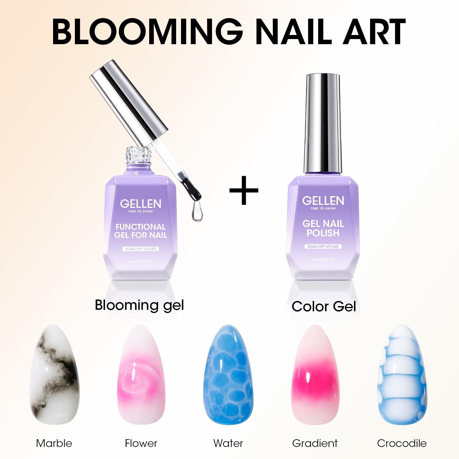 Blooming Gel - Esmalte De Uñas UV Soak off De 18 Ml Con Acabado Transparente
