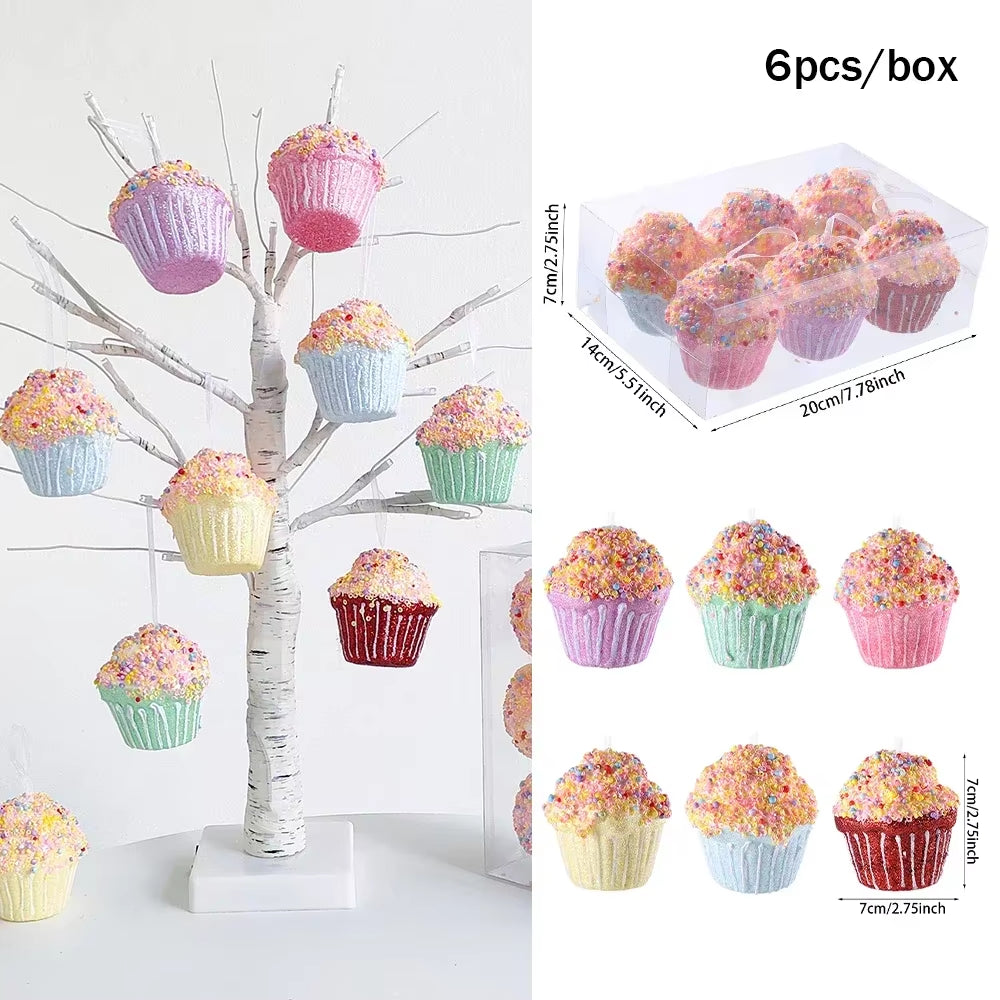 Bolas de navidad con diseños únicos  Christmas Macaron Ice Cream Donut Shapes Ball Ornament Xmas Tree Hanging Pendants Home Party Navidad Christmas Decor 2025