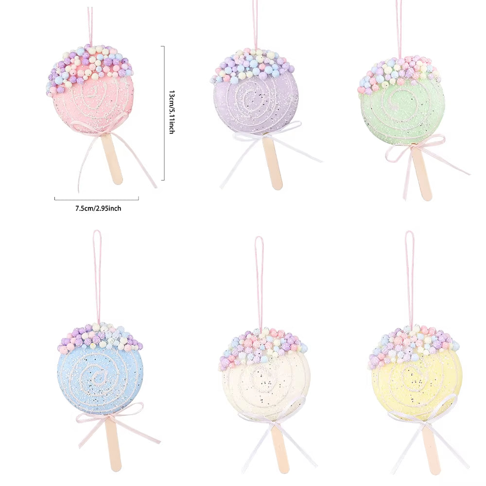 Bolas de navidad con diseños únicos  Christmas Macaron Ice Cream Donut Shapes Ball Ornament Xmas Tree Hanging Pendants Home Party Navidad Christmas Decor 2025