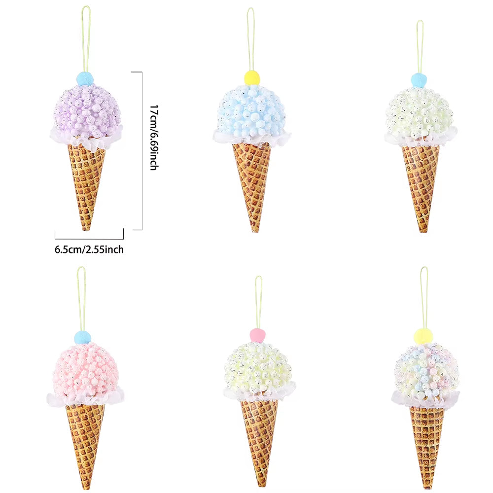 Bolas de navidad con diseños únicos  Christmas Macaron Ice Cream Donut Shapes Ball Ornament Xmas Tree Hanging Pendants Home Party Navidad Christmas Decor 2025