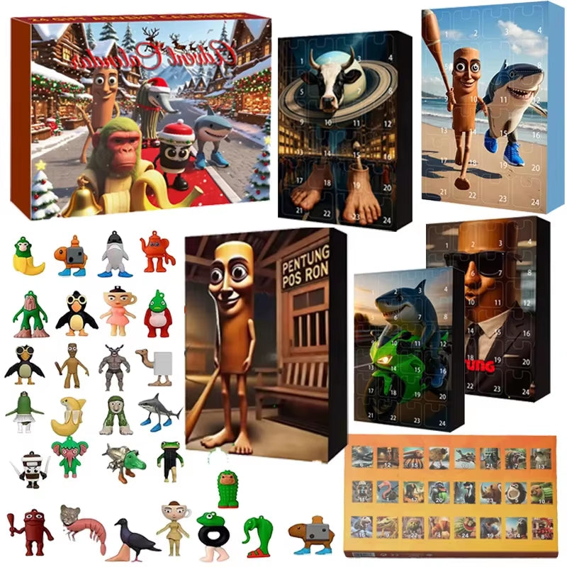 2025 Advent Calendario Blind Box Italian Brainrot Christmas Decoration Tung Tung Sahur Tralalero Navidad Kids Countdown Calendar