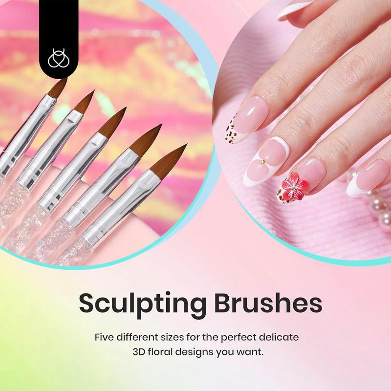 Beetles 31Pcs Nail Art Brushes, Nail Dotting Tools, Nail Drawing Pens, Nail Dust Brush, Striping Nail Art Liner Brushes, Nail Art Pens with Nail Brush Holder All in One for Starter Nail Art Design