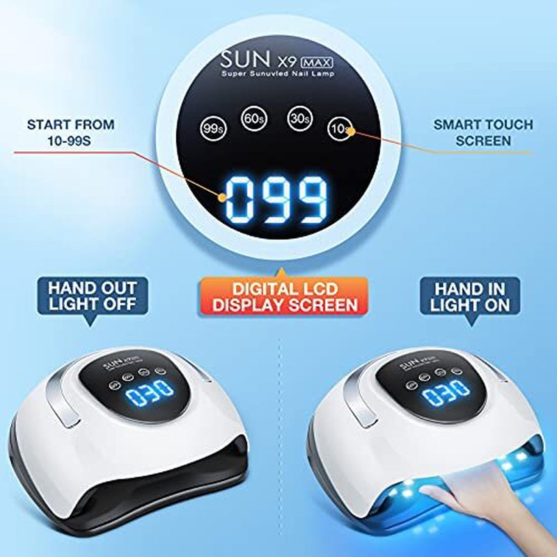 Secador De Uñas Profesional Lampara LED UV De 220W Para Gel Secado Con LCD Plan