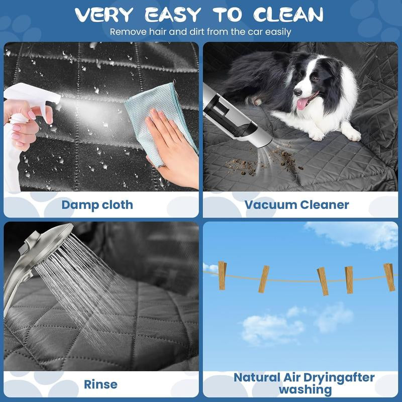 Nw8Lbs Back Seat Extender for Dogs Hard Bottom Dog Car Seat Extender Waterproof Foldable Backseat Cover & Travel Bed for Car Solid Pattern Machine Washable