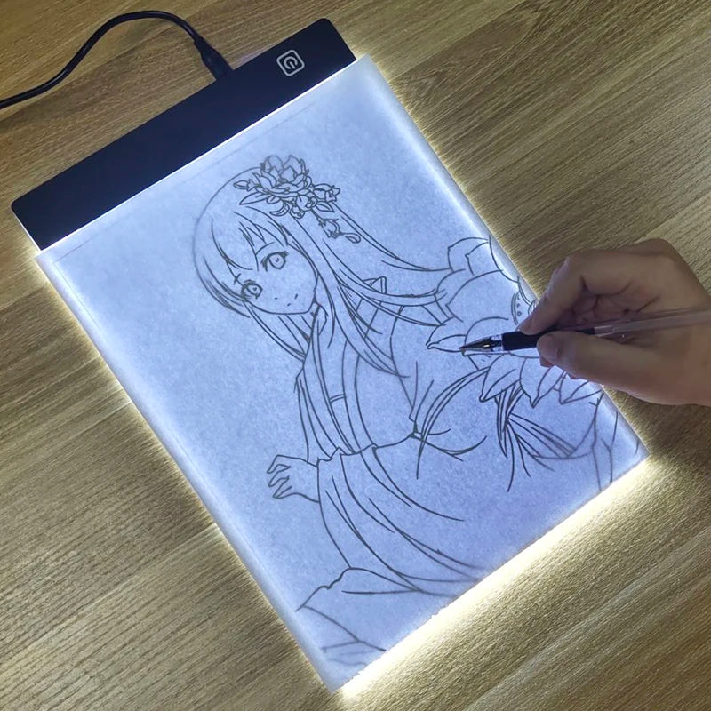 Tablero de dibujo LED con 3 niveles de intensidad regulable, mesa de dibujo, animación, pintura, juguetes educativos, regalo, bloc de notas con luz ajustable 
