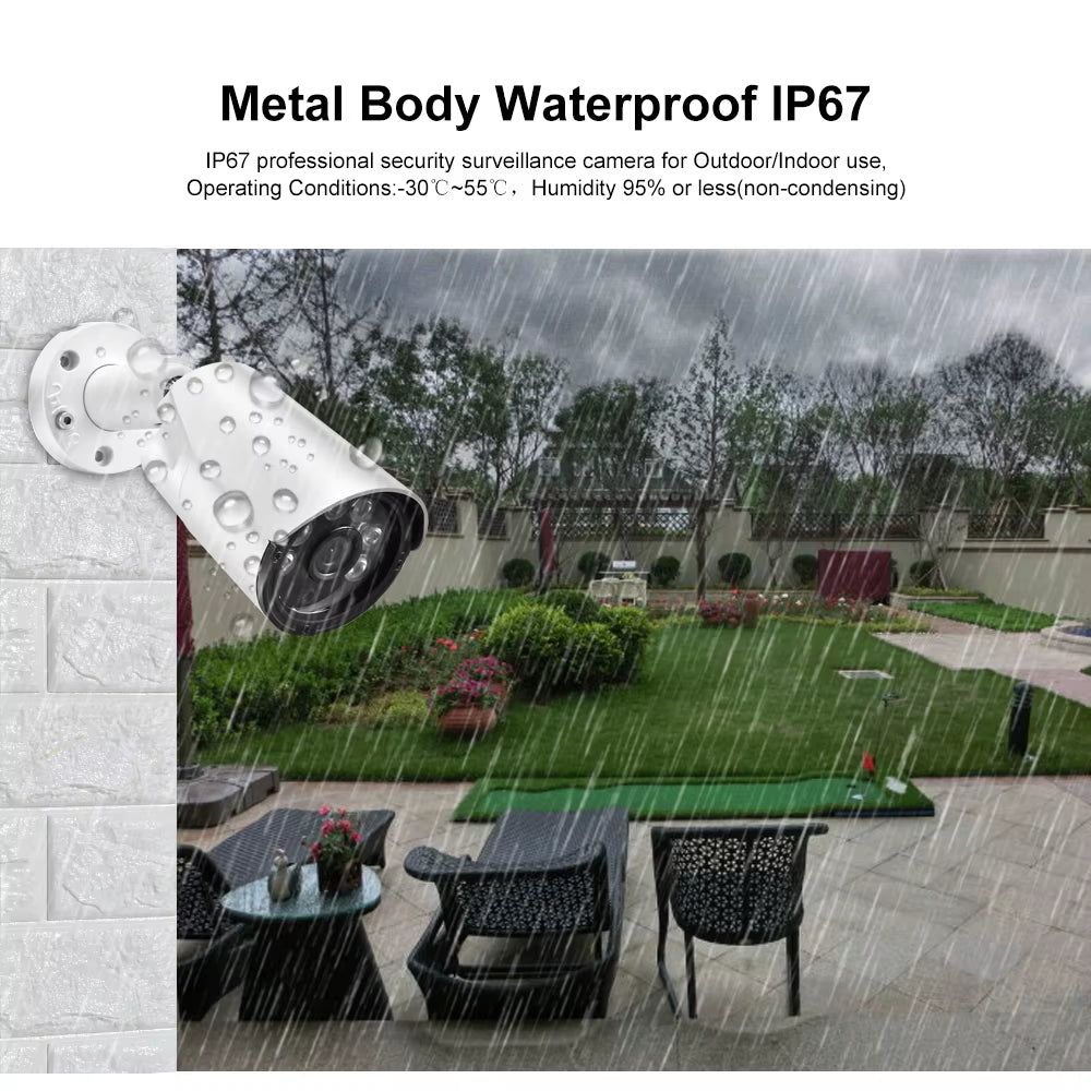 H.265+ 5MP/4MP/3MP/2MP POE IP Camera Street Audio Night Vision Metal IP67 CCTV Security Outdoor Video Surveillance Camera