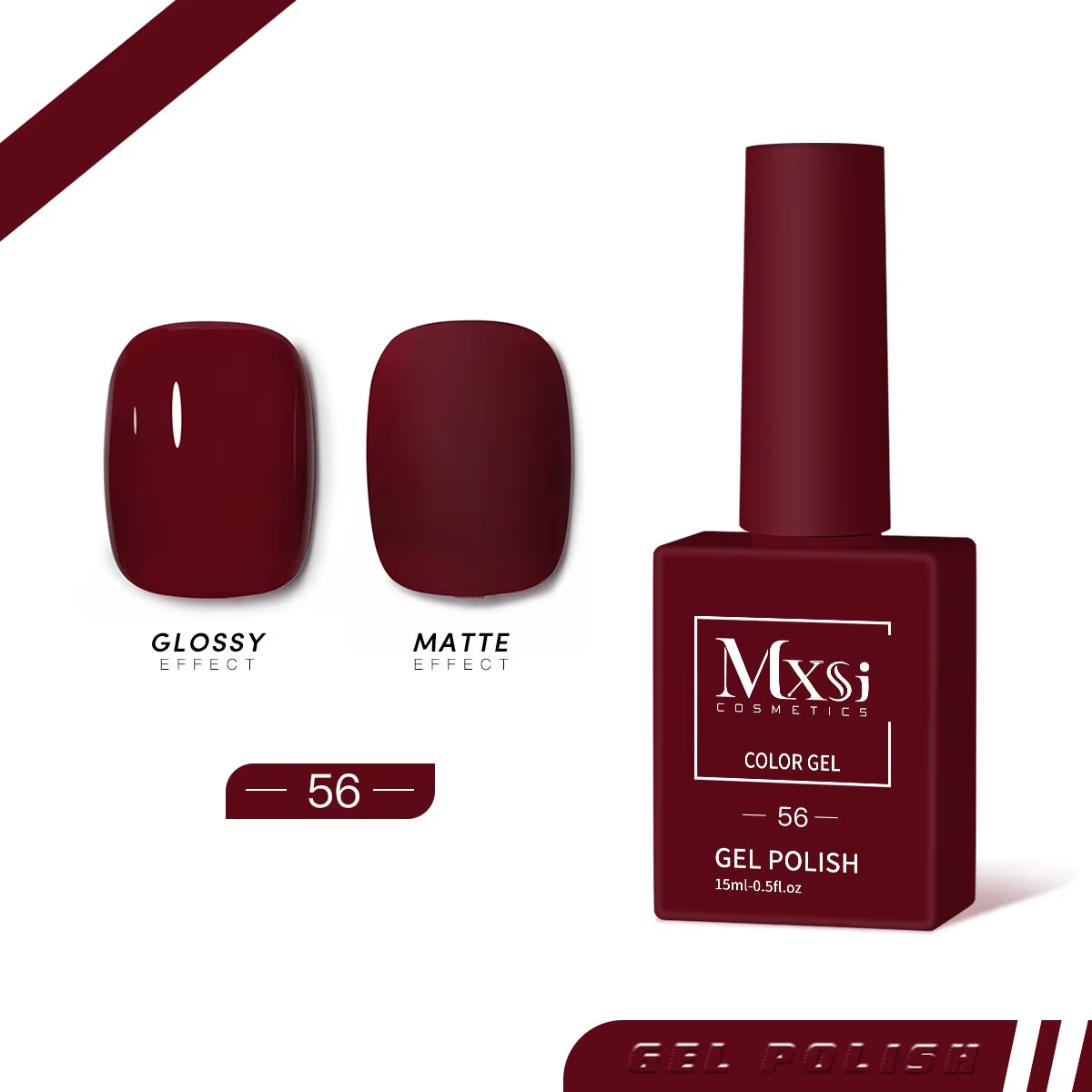 Esmalte de uñas en gel Mxsi de 15 ml, color marrón neón, azul real, rojo, verde, pastel, nude, para decoración de uñas, laca de gel, capa superior, gel UV, 