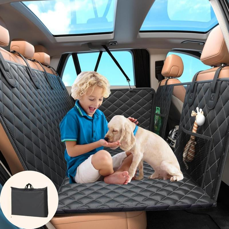 Nw8Lbs Back Seat Extender for Dogs Hard Bottom Dog Car Seat Extender Waterproof Foldable Backseat Cover & Travel Bed for Car Solid Pattern Machine Washable