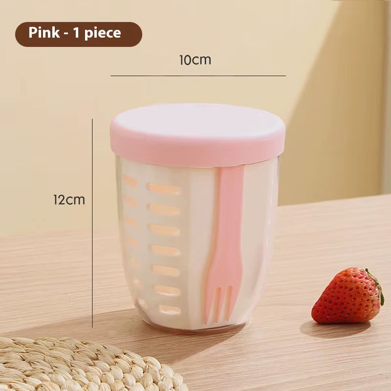 Nueva caja de plástico portátil para frutas, mantiene la fruta fresca. Caja hermética para almacenar en el refrigerador.