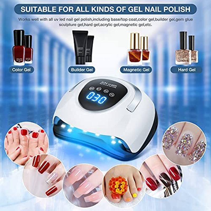 Secador De Uñas Profesional Lampara LED UV De 220W Para Gel Secado Con LCD Plan