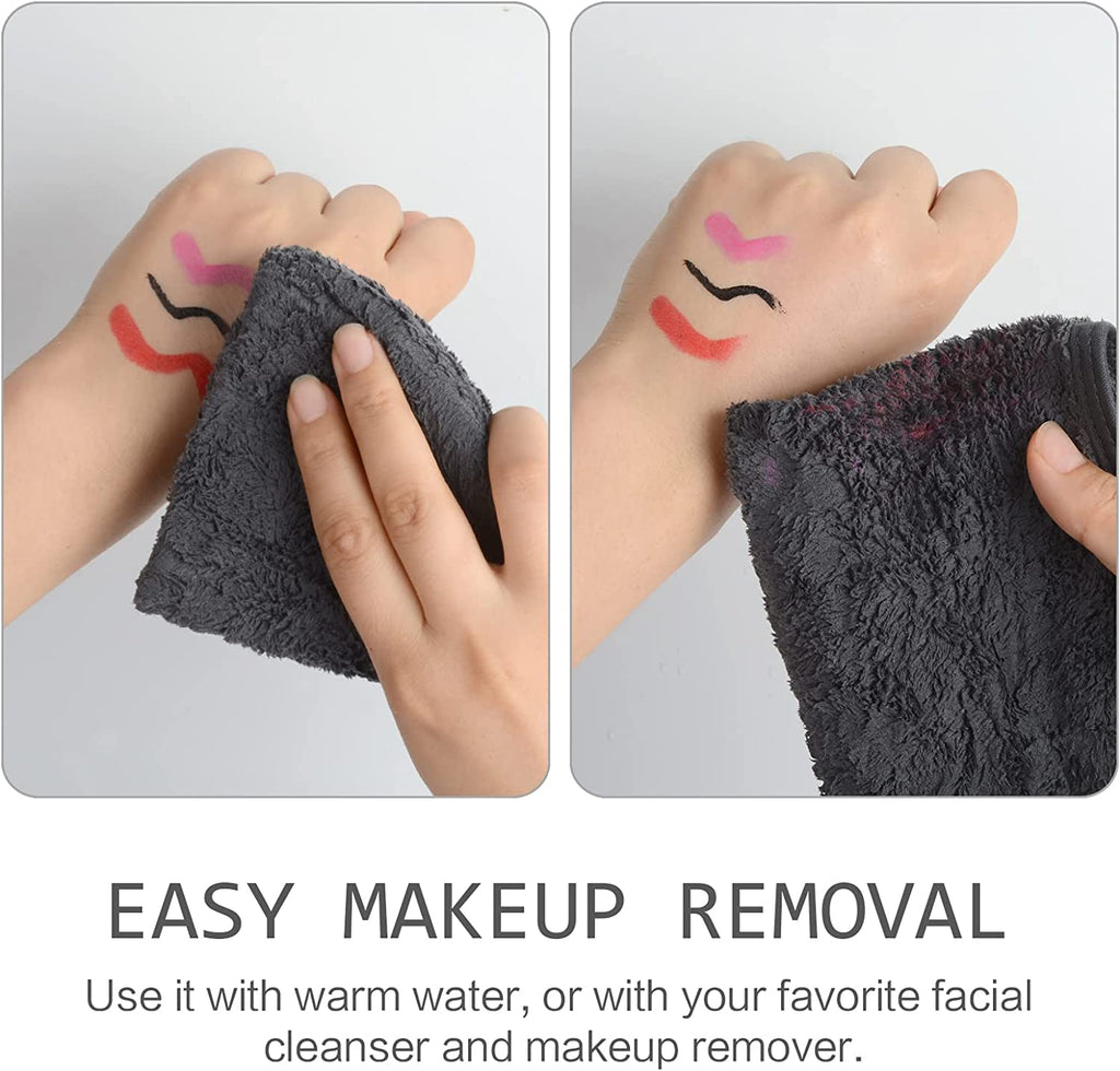 Toallitas Desmaquillantes De Microfibra 30X30Cm Toallitas Desmaquillantes De Microfibra Lavables Y Reutilizables Gris (6 Piezas)