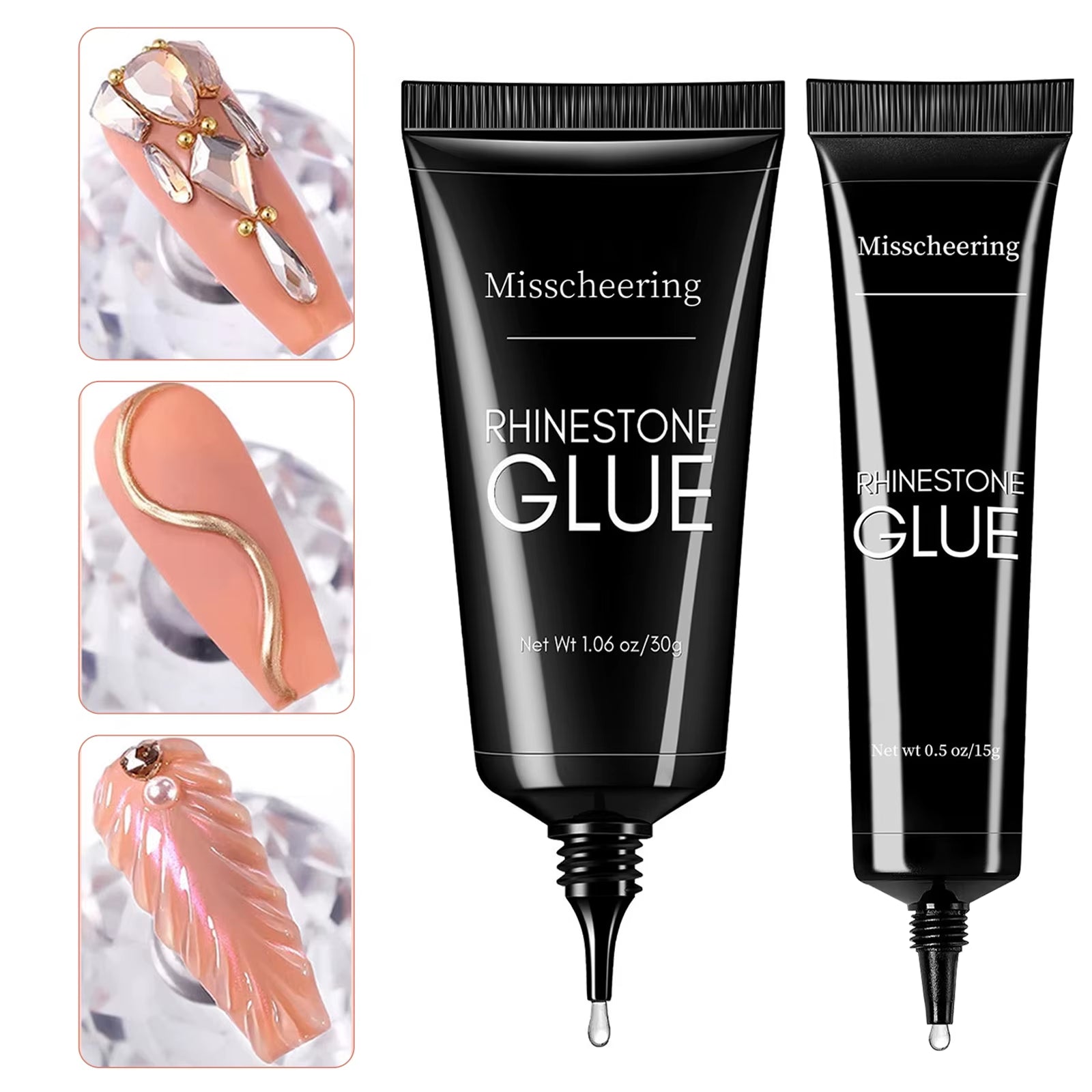 Pegamento para uñas con diamantes de imitación de 30 g, superfuerte, para decoración de uñas en 3D, con gemas y diamantes