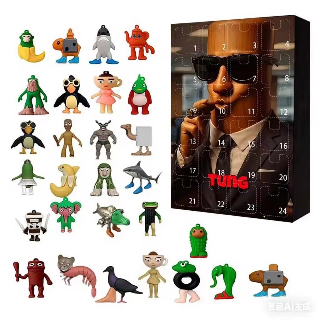 2025 Advent Calendario Blind Box Italian Brainrot Christmas Decoration Tung Tung Sahur Tralalero Navidad Kids Countdown Calendar