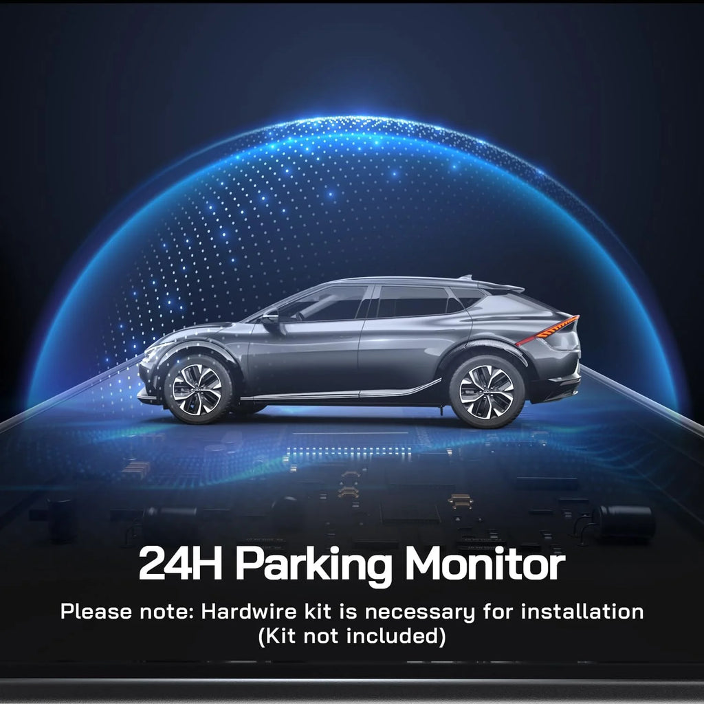 Camara salpicadero delantera y trasera, cámara dual 4k +1080P Monitor de aparcamiento y grabación en bucle 