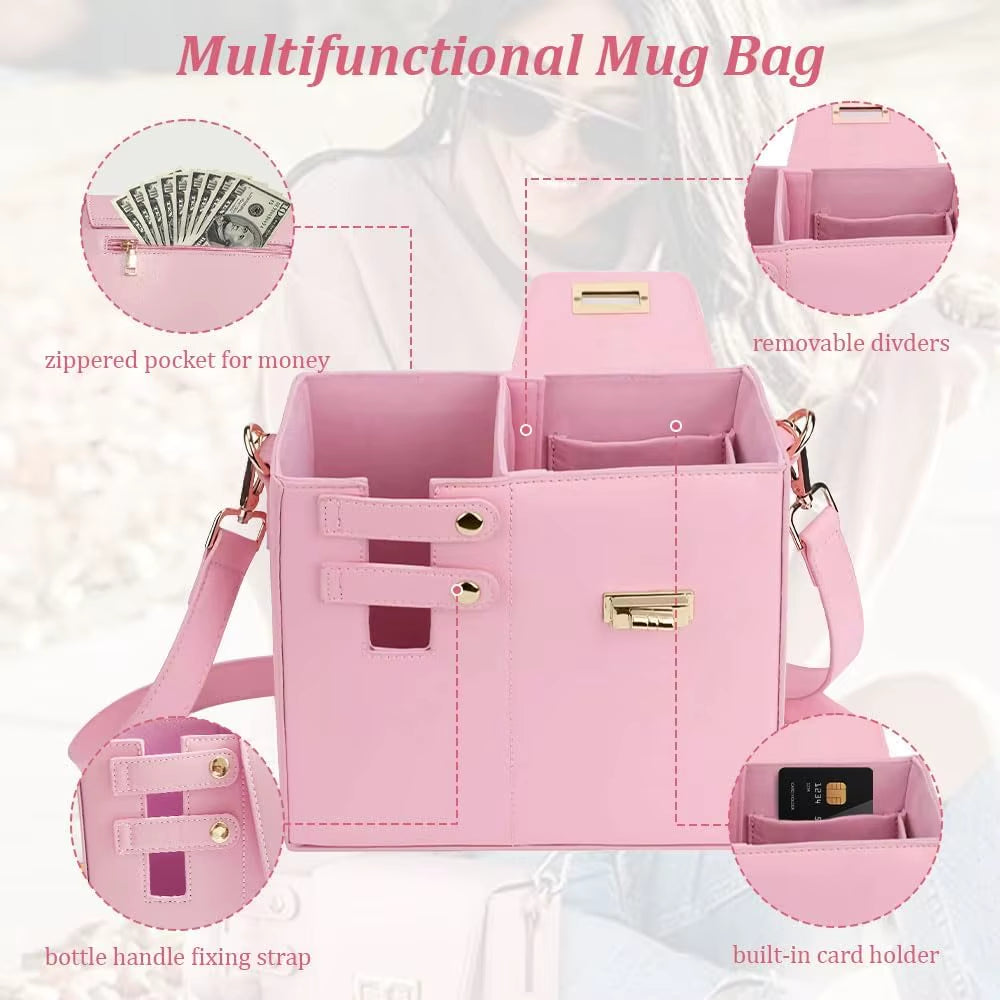  Bolso bandolera portátil para mujer, ideal para actividades al aire libre. Incluye portabotellas y compartimento para botella de agua