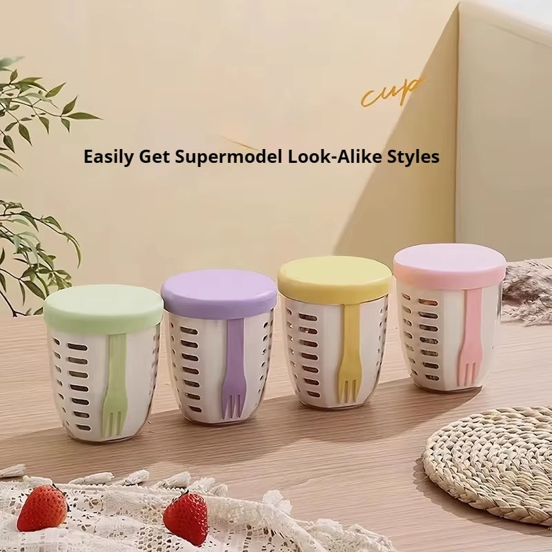 Nueva caja de plástico portátil para frutas, mantiene la fruta fresca. Caja hermética para almacenar en el refrigerador.