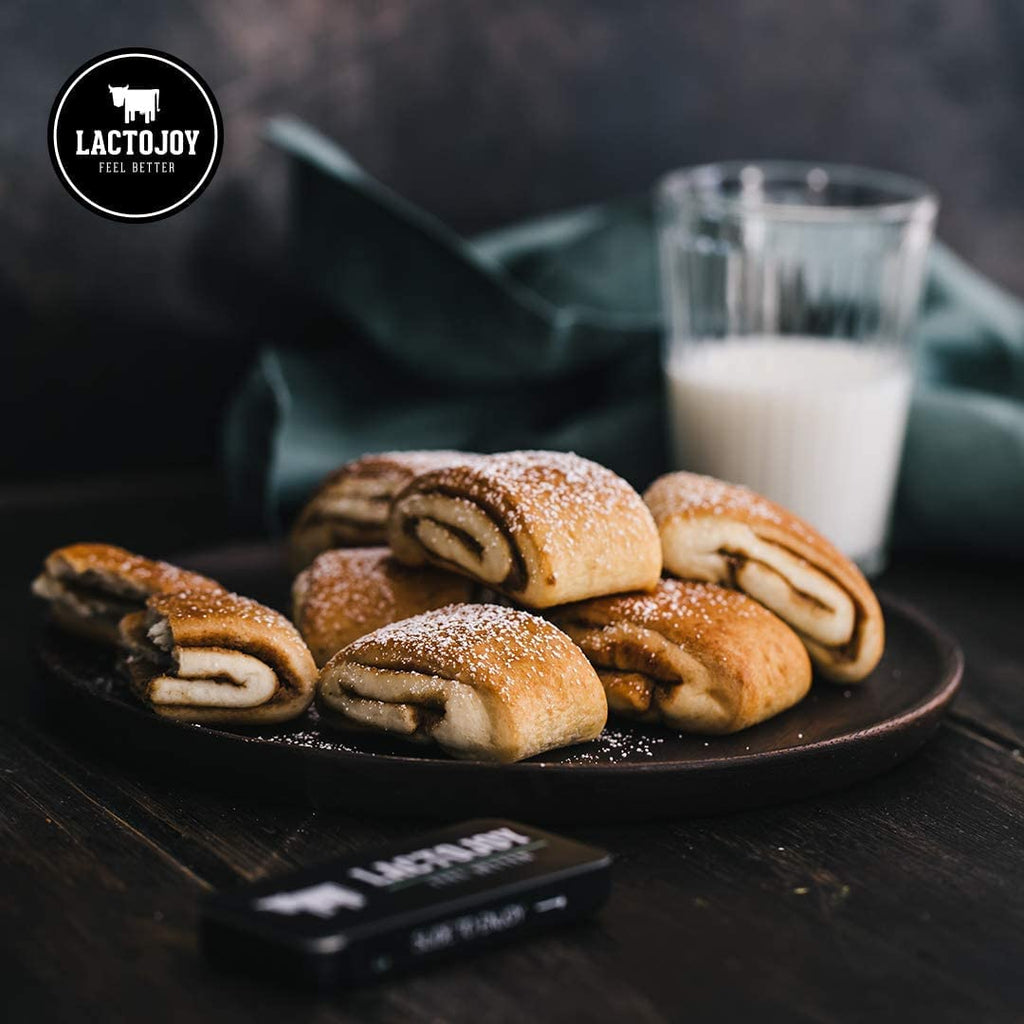 Lactojoy Pastillas De Lactasa 14.500 FCC I Tratamiento De Comprimidos Para Intolerancia a La Lactosa I Digestión De La Leche, Queso I Capsulas De Enzimas Digestivas I Vegano I 1 X 80 Caps