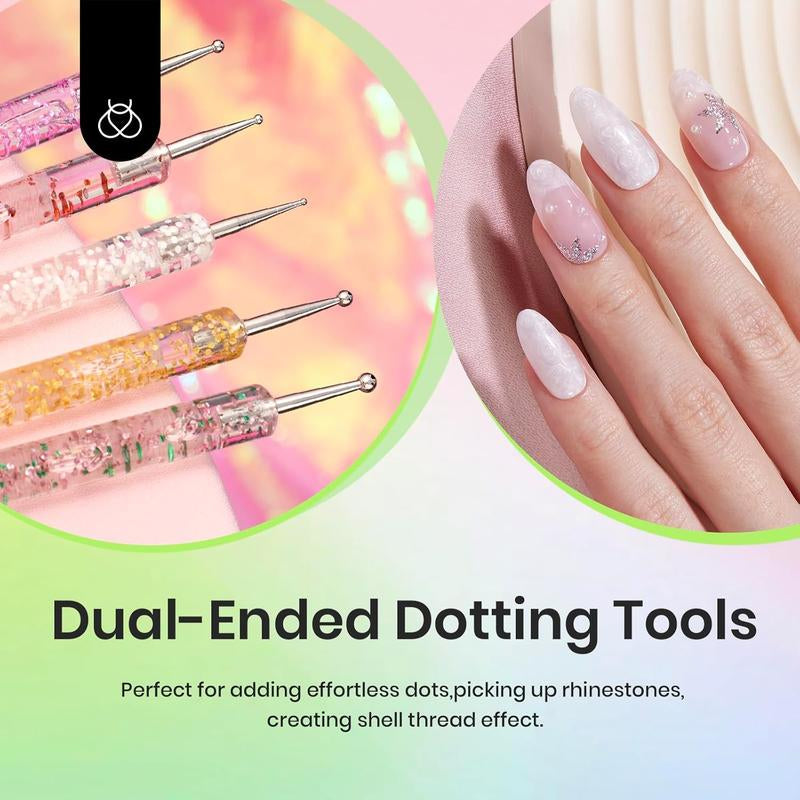 Beetles 31Pcs Nail Art Brushes, Nail Dotting Tools, Nail Drawing Pens, Nail Dust Brush, Striping Nail Art Liner Brushes, Nail Art Pens with Nail Brush Holder All in One for Starter Nail Art Design